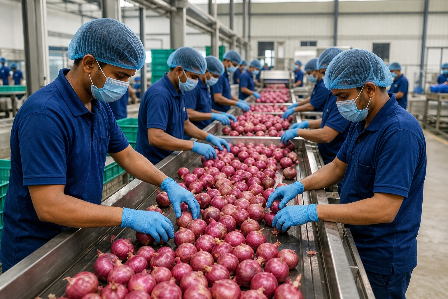 Team sorting produce