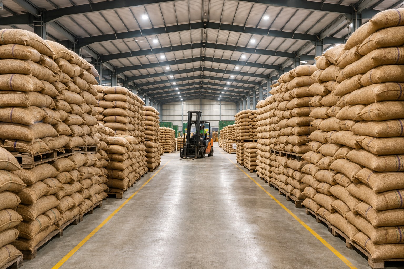 Warehouse with agricultural stock